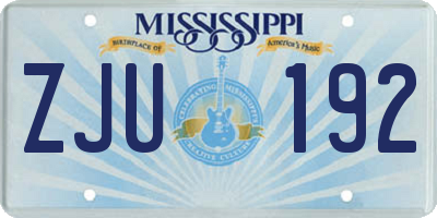 MS license plate ZJU192