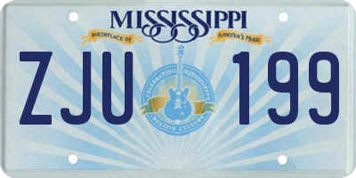 MS license plate ZJU199