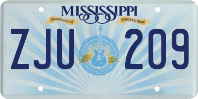 MS license plate ZJU209