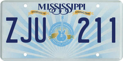 MS license plate ZJU211