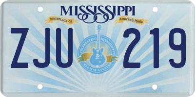 MS license plate ZJU219
