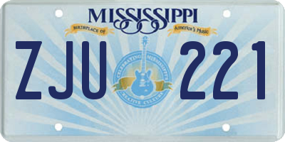 MS license plate ZJU221
