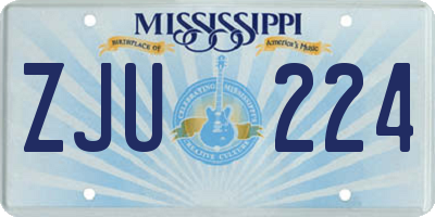 MS license plate ZJU224