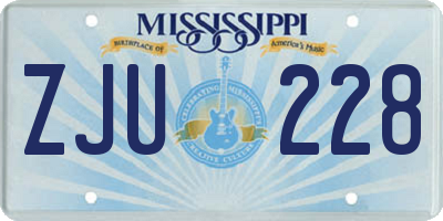MS license plate ZJU228