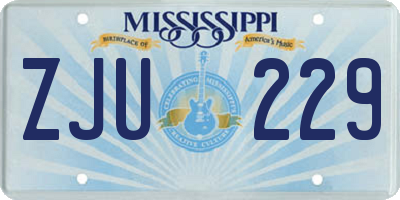 MS license plate ZJU229