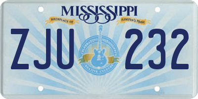 MS license plate ZJU232