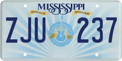 MS license plate ZJU237