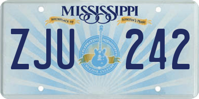 MS license plate ZJU242