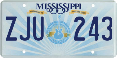 MS license plate ZJU243