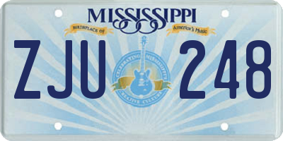 MS license plate ZJU248
