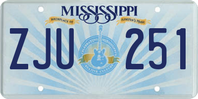MS license plate ZJU251