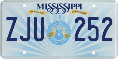 MS license plate ZJU252