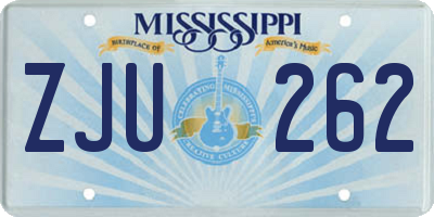 MS license plate ZJU262