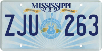 MS license plate ZJU263