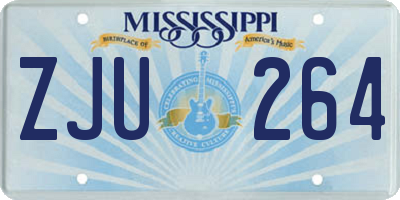 MS license plate ZJU264