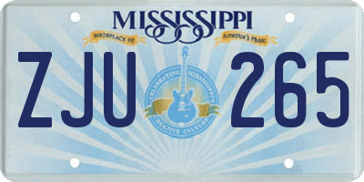 MS license plate ZJU265