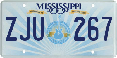 MS license plate ZJU267
