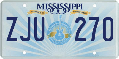 MS license plate ZJU270