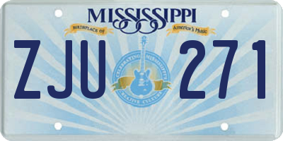 MS license plate ZJU271