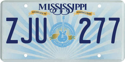 MS license plate ZJU277