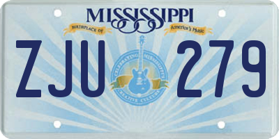 MS license plate ZJU279