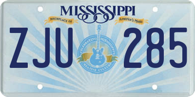 MS license plate ZJU285