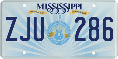 MS license plate ZJU286