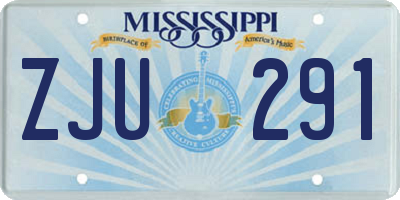 MS license plate ZJU291