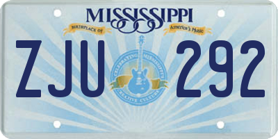 MS license plate ZJU292