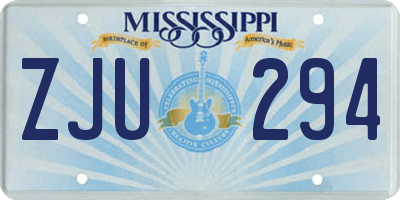 MS license plate ZJU294