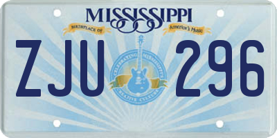 MS license plate ZJU296