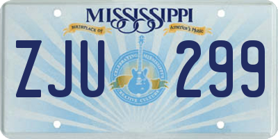 MS license plate ZJU299