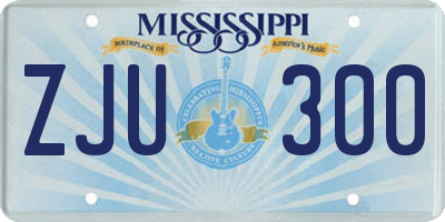 MS license plate ZJU300
