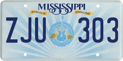 MS license plate ZJU303