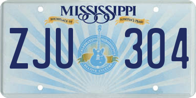 MS license plate ZJU304