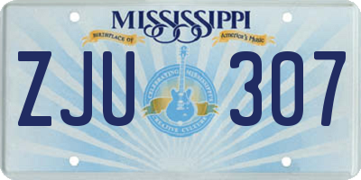 MS license plate ZJU307
