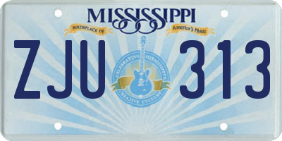 MS license plate ZJU313