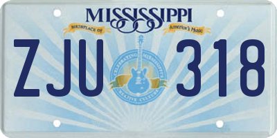 MS license plate ZJU318