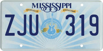 MS license plate ZJU319
