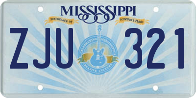 MS license plate ZJU321