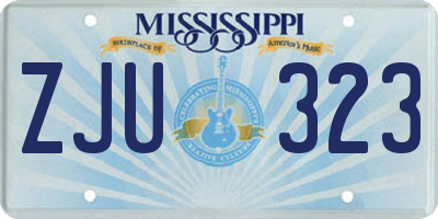 MS license plate ZJU323
