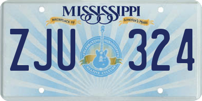 MS license plate ZJU324