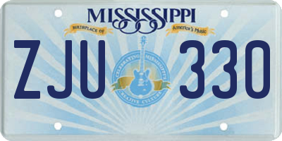 MS license plate ZJU330