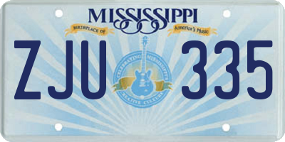 MS license plate ZJU335
