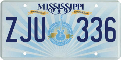 MS license plate ZJU336