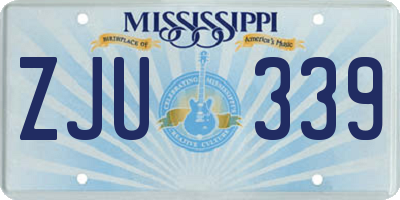 MS license plate ZJU339