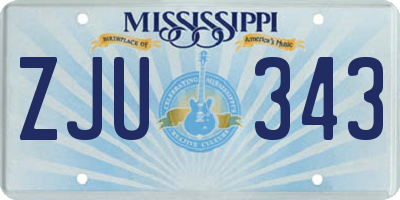 MS license plate ZJU343