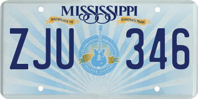 MS license plate ZJU346