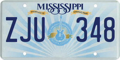 MS license plate ZJU348