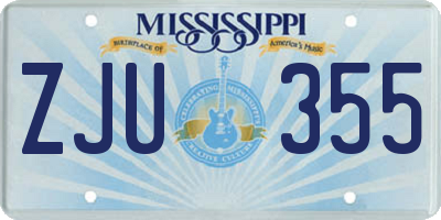MS license plate ZJU355